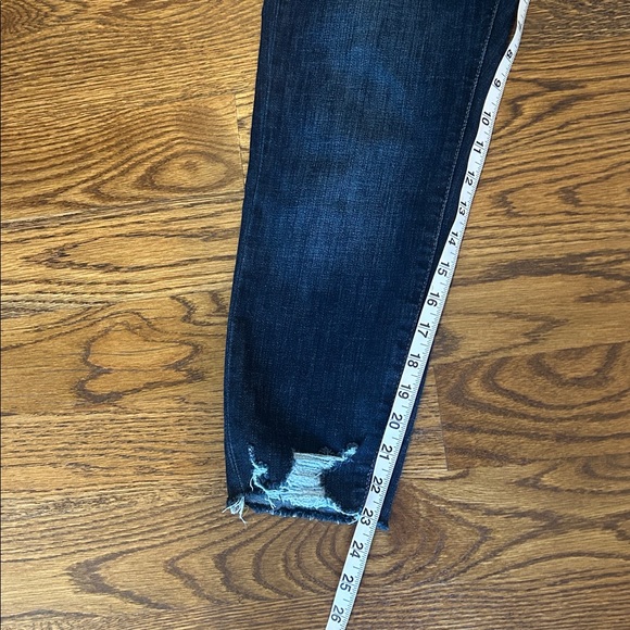 Frame Denim Le Garcon Crop Jeans Sz 26 chewed hem dark wash - Picture 6 of 7